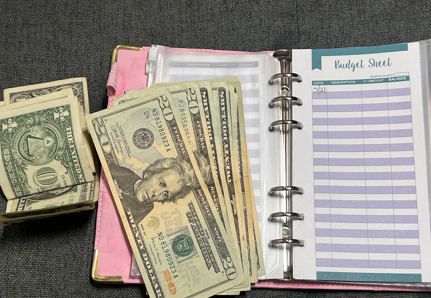 Pinky Glam Budget Binder