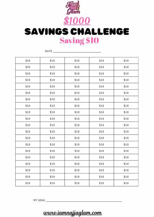 1k $10 Savings Tracker